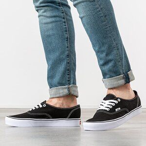 (Size 9.5) VANS Men's Authentic Canvas Skate Shoes (Black/White)